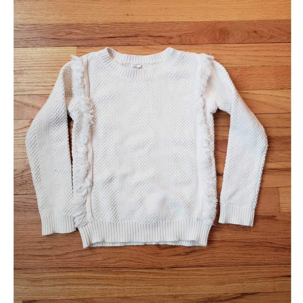 White chunky knit sweater